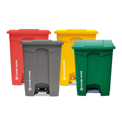 ถังขยะพลาสติก ขนาด 68 ลิตร แบบมีเท้าเหยียบ สีเทา