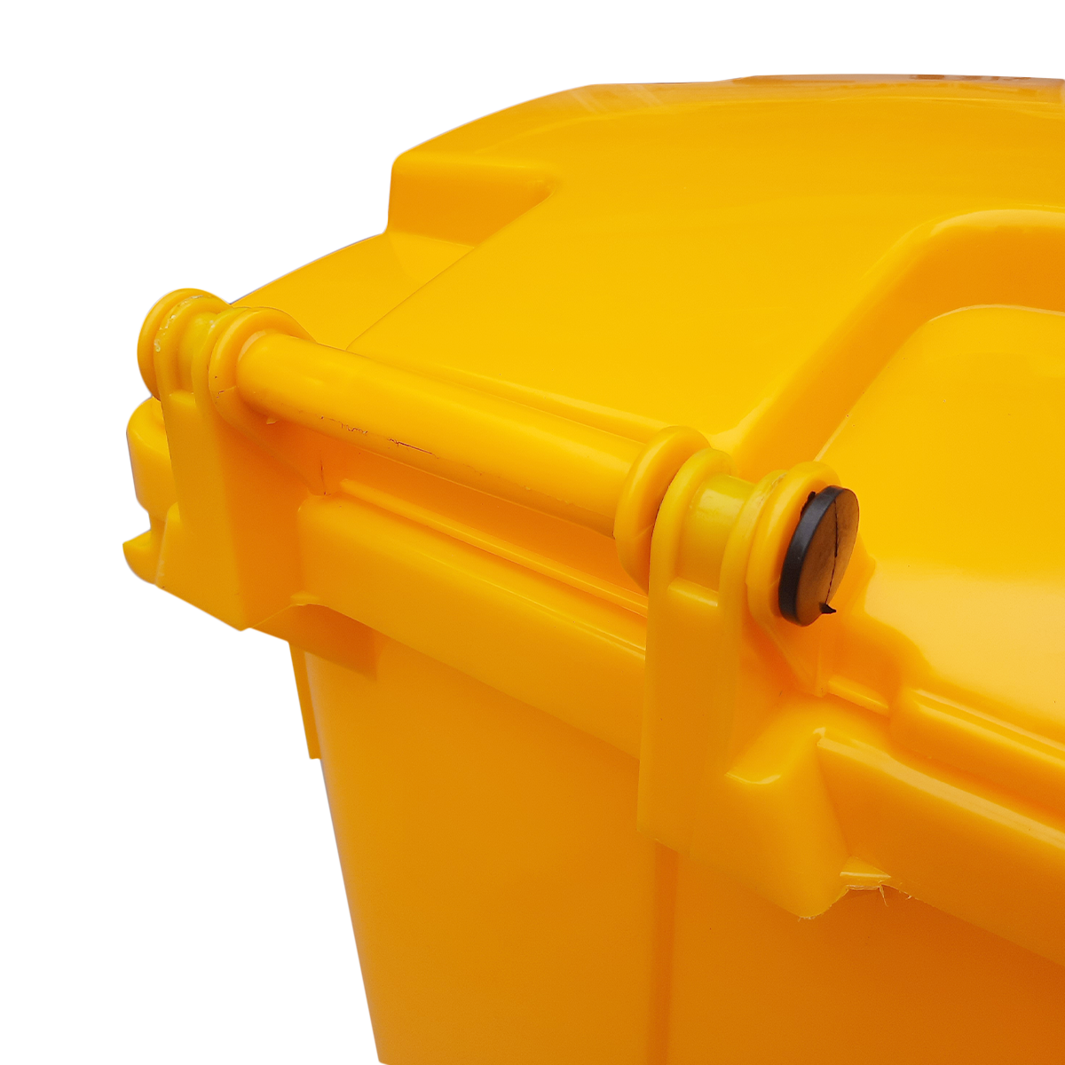 ถังขยะเทศบาลขนาดใหญ่ 660 ลิตร แบบมีหูเกี่ยว (Lazy Arm) สีเหลือง