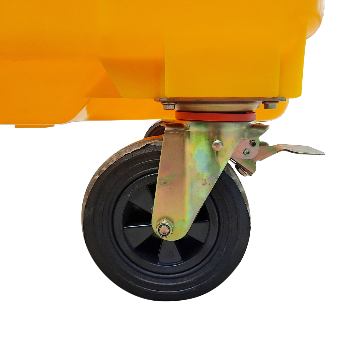 ถังขยะเทศบาลขนาดใหญ่ 660 ลิตร แบบมีหูเกี่ยว (Lazy Arm) สีเหลือง