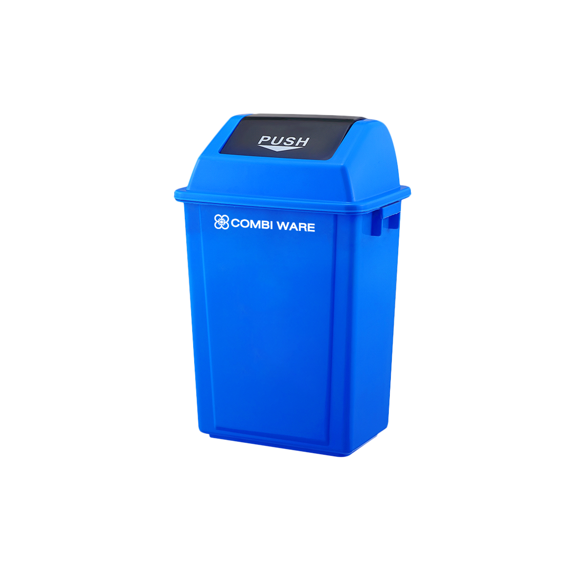 ถังขยะพลาสติก ขนาด 40 ลิตร แบบฝาผลัก สีน้ำเงิน