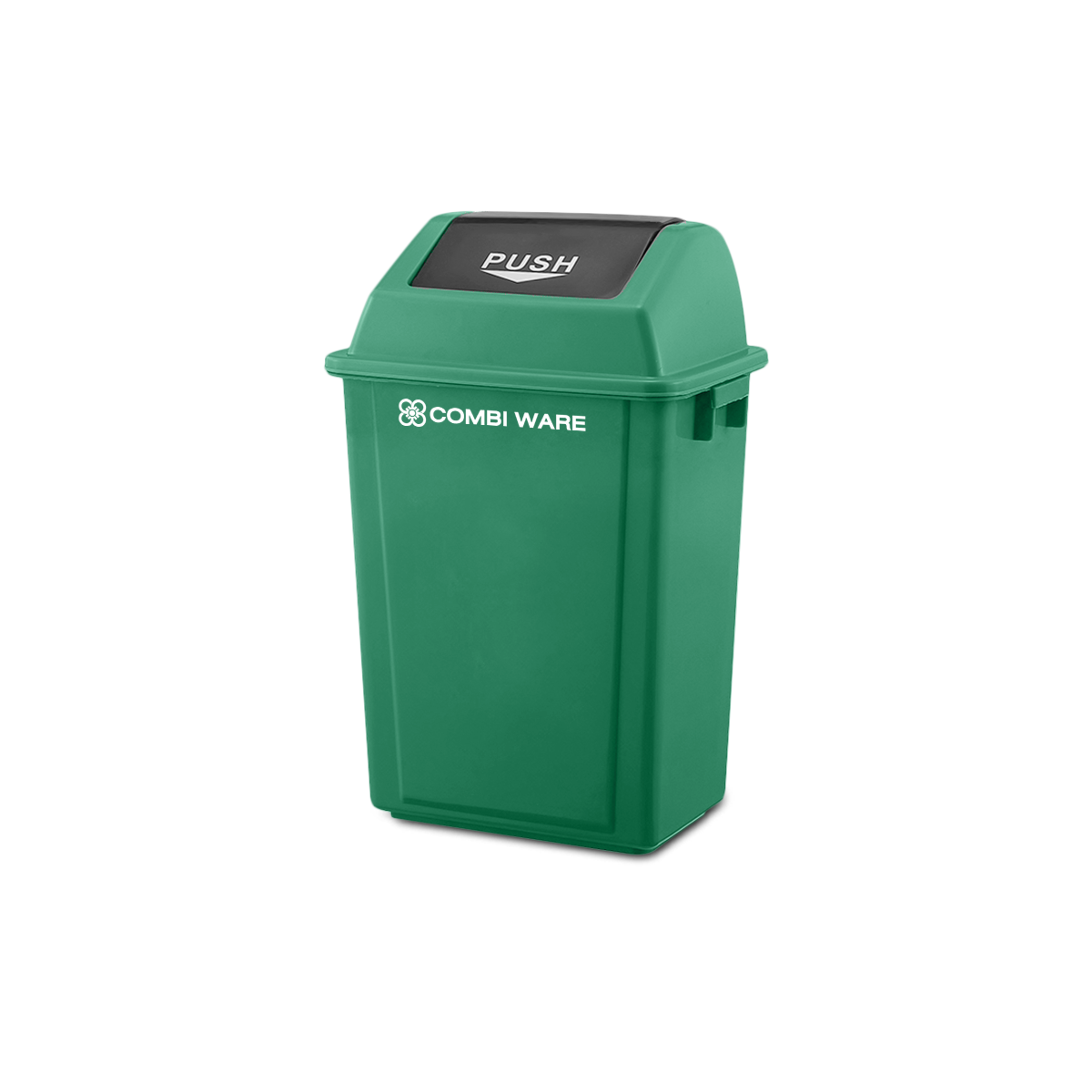ถังขยะพลาสติก ขนาด 40 ลิตร แบบฝาผลัก สีเขียว