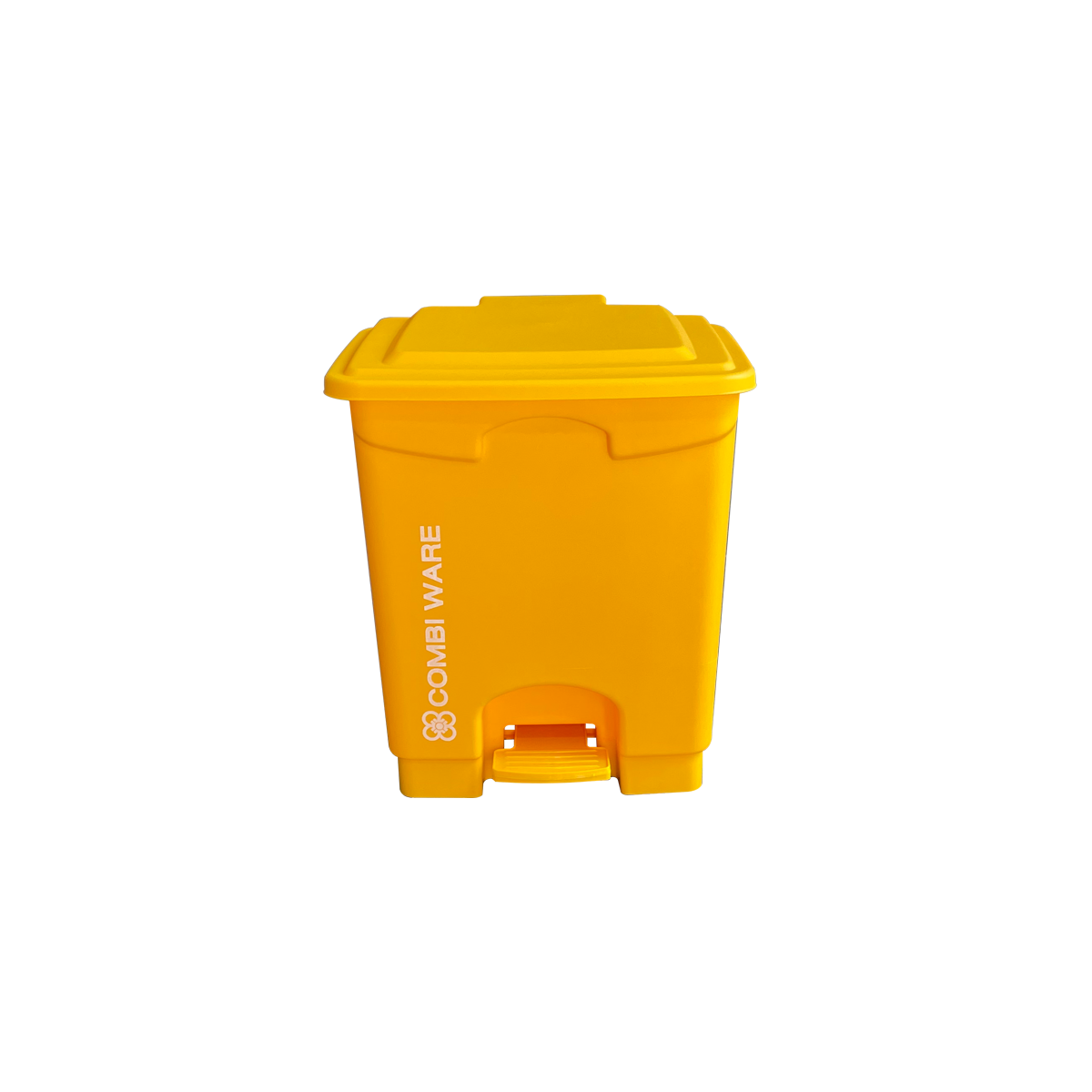 ถังขยะพลาสติก ขนาด 15 ลิตร แบบมีเท้าเหยียบ สีเหลือง