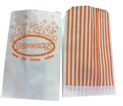 ถุงซองกระดาษขยายข้าง 50 แกรม ลาย Popcorn ขนาด 13x21(+7) cm. (100 ใบ/แพ็ค)