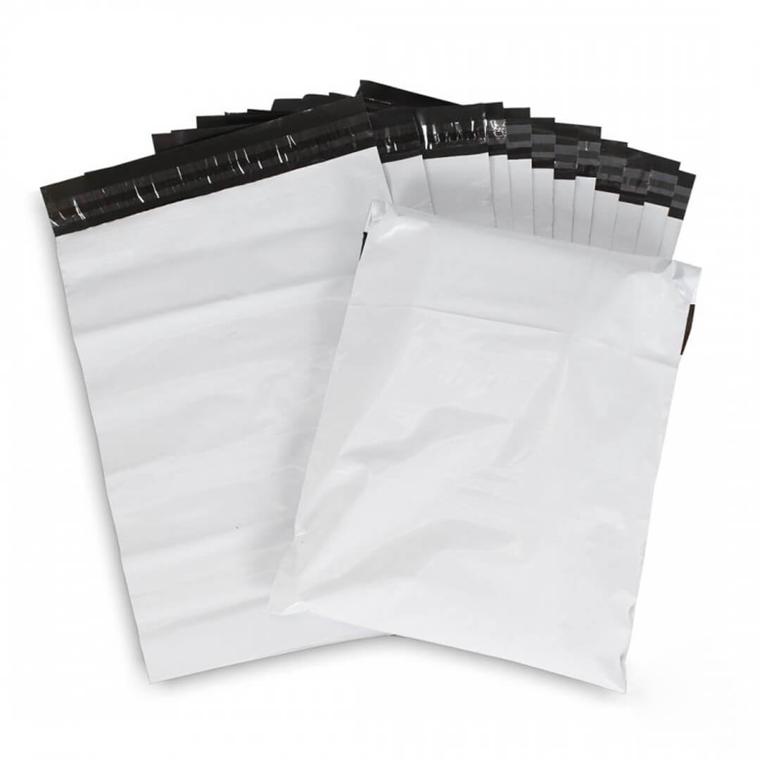 ซองไปรษณีย์พลาสติก กันน้ำ สีขาว ขนาด 35x45 ซม. (100 ใบ/แพ็ค)