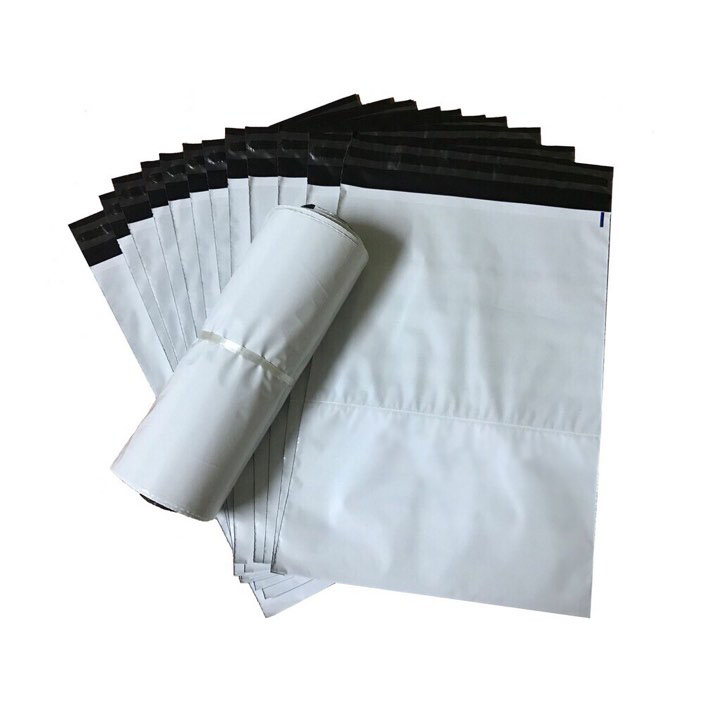 ซองไปรษณีย์พลาสติก กันน้ำ สีขาว ขนาด 28x37 ซม. (100 ใบ/แพ็ค)