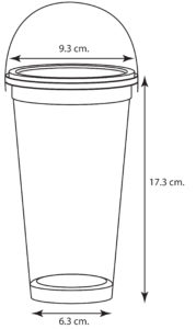 แก้วพลาสติก ฝาเรียบ พร้อม หู 28 Oz. (400ML) สีเขียว (20PC/PACK)