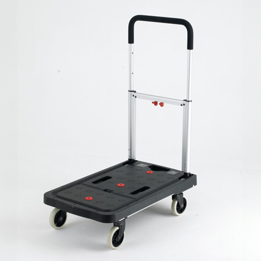 รถเข็นชั้นเดียวพับเก็บได้ 4 ล้อ Aluminum Portable Trolley 150Kg.
