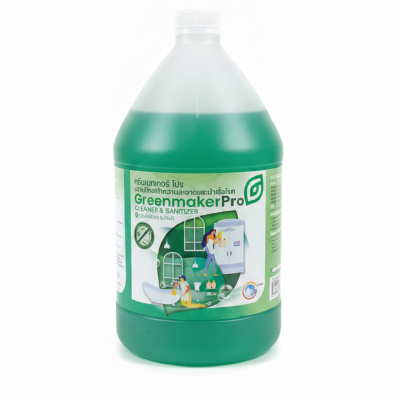 ผลิตภัณฑ์ทำความสะอาดเเละฆ่าเชื้อเเเบคทีเรียกรีนเมกเกอร์ Greenmaker Cleaner&Sanitizer 3.8 ลิตร